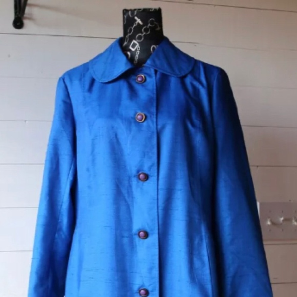 Raincheetahs‎ by Naman VTG Cobalt Blue Raincoat